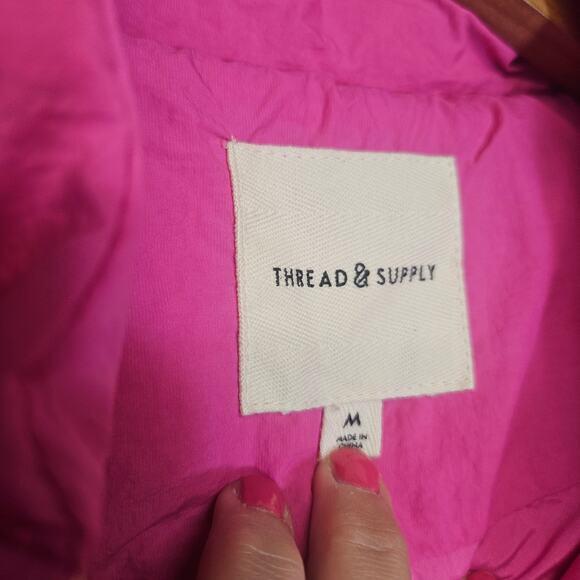 Thread & Supply Pink Nylon Crop Puffer Vest - Picture 2 of 7